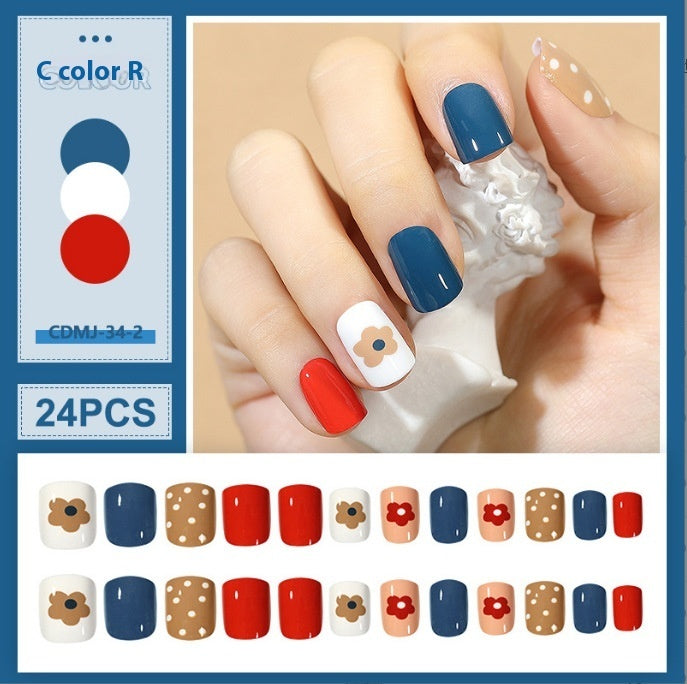 Women's European, American And French Style Pieces Fake Nail Patch
