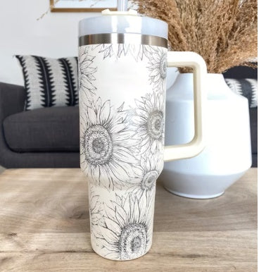 40 Oz Insulated Tumbler with Spill-Proof Lid and Drink Straw