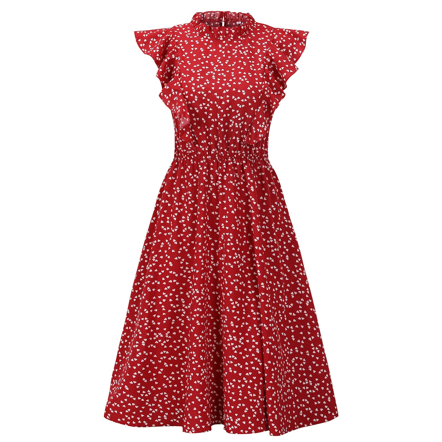 Red Polka Dot Chiffon Skirt Loose And Versatile Showing Temperament