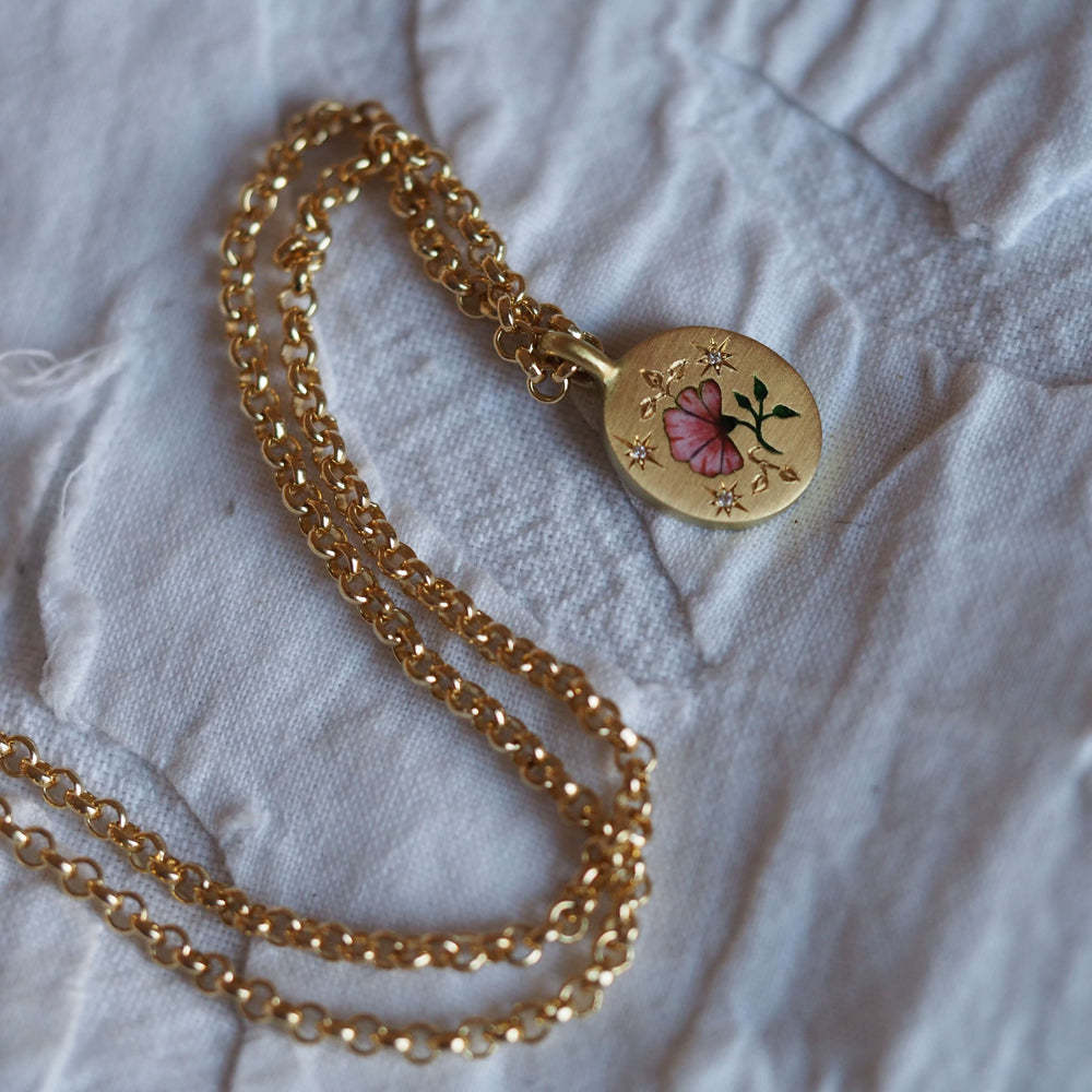 Hand Painting Light Luxury High Color Retention Necklace Valentine's Day