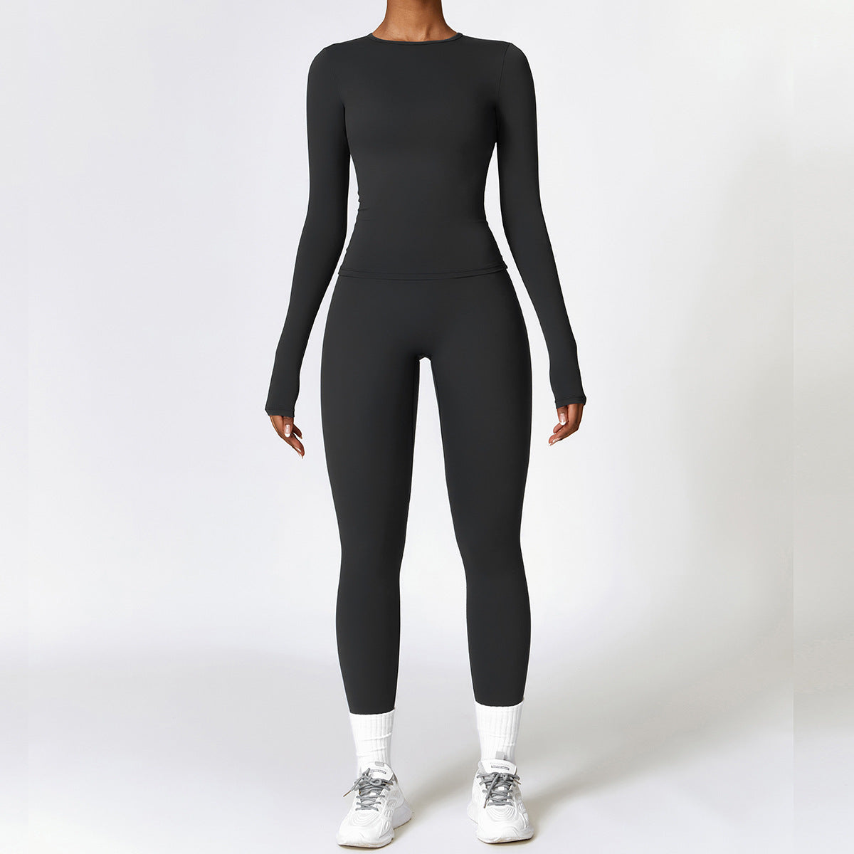 Form-fitting Quick-drying Fitness Separates Long Sleeve Tracksuits Sports Suit Gym Top High Waist Leggings Women Sets Yoga Set
