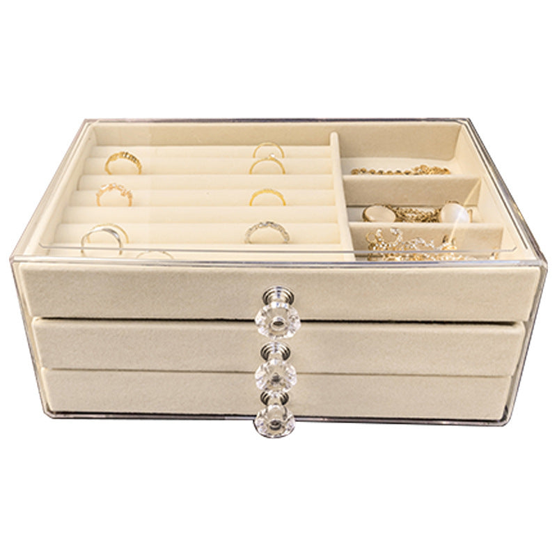 Jewelry Flannel Acrylic Storage Box Anti-oxidation