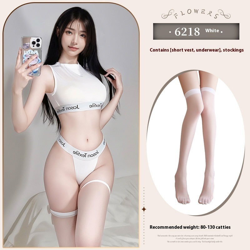 Hip-exposed Sukumizu Ice Silk Girl Sports Suit