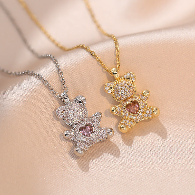 Loving Heart Bear Necklace