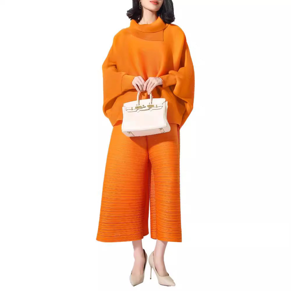 High-grade Loose Top Plus Size Wide-leg Pants Two-piece Set