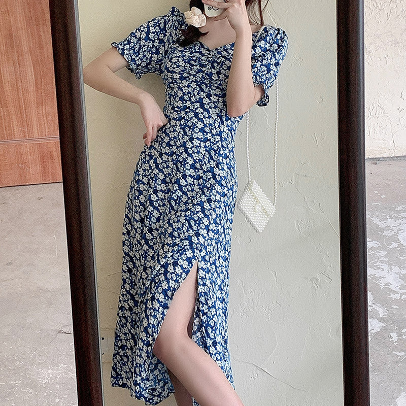 Blue Flower First Love Dress Tea Break Summer Dress