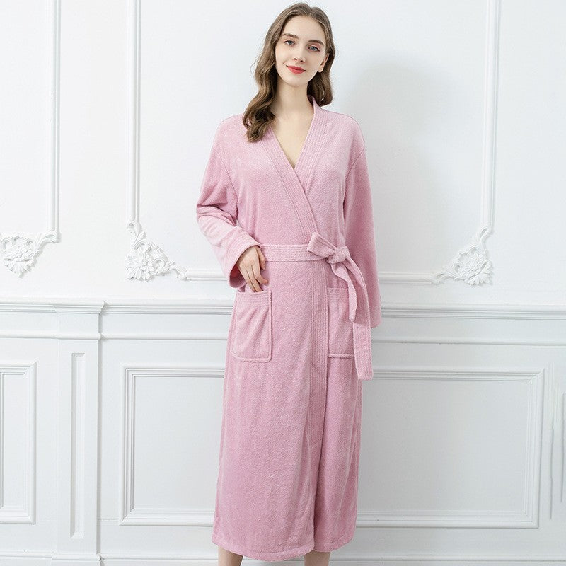 Kimono Collar Terry Bathrobe