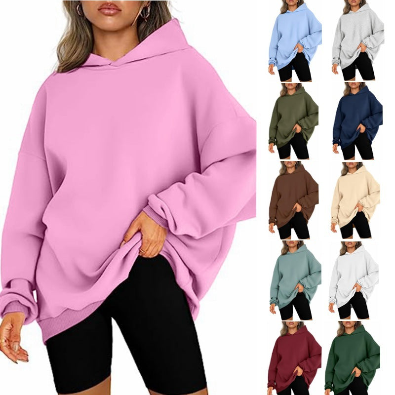 Women's Hooded Cotton Pullover Oversized Sweatshirt