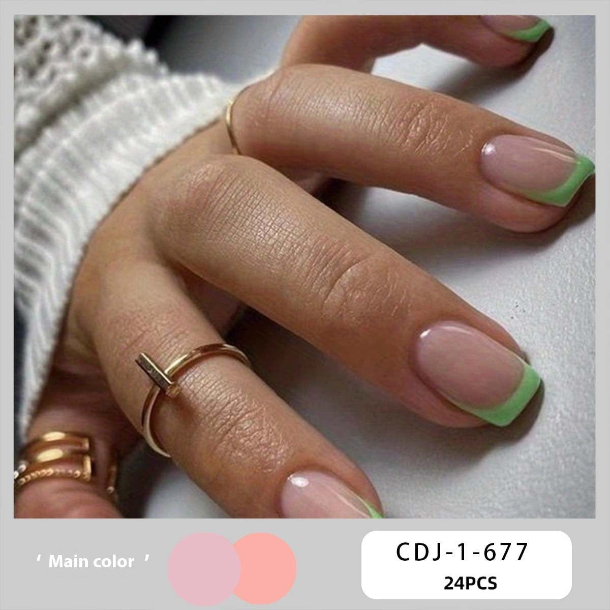 Women's European, American And French Style Pieces Fake Nail Patch