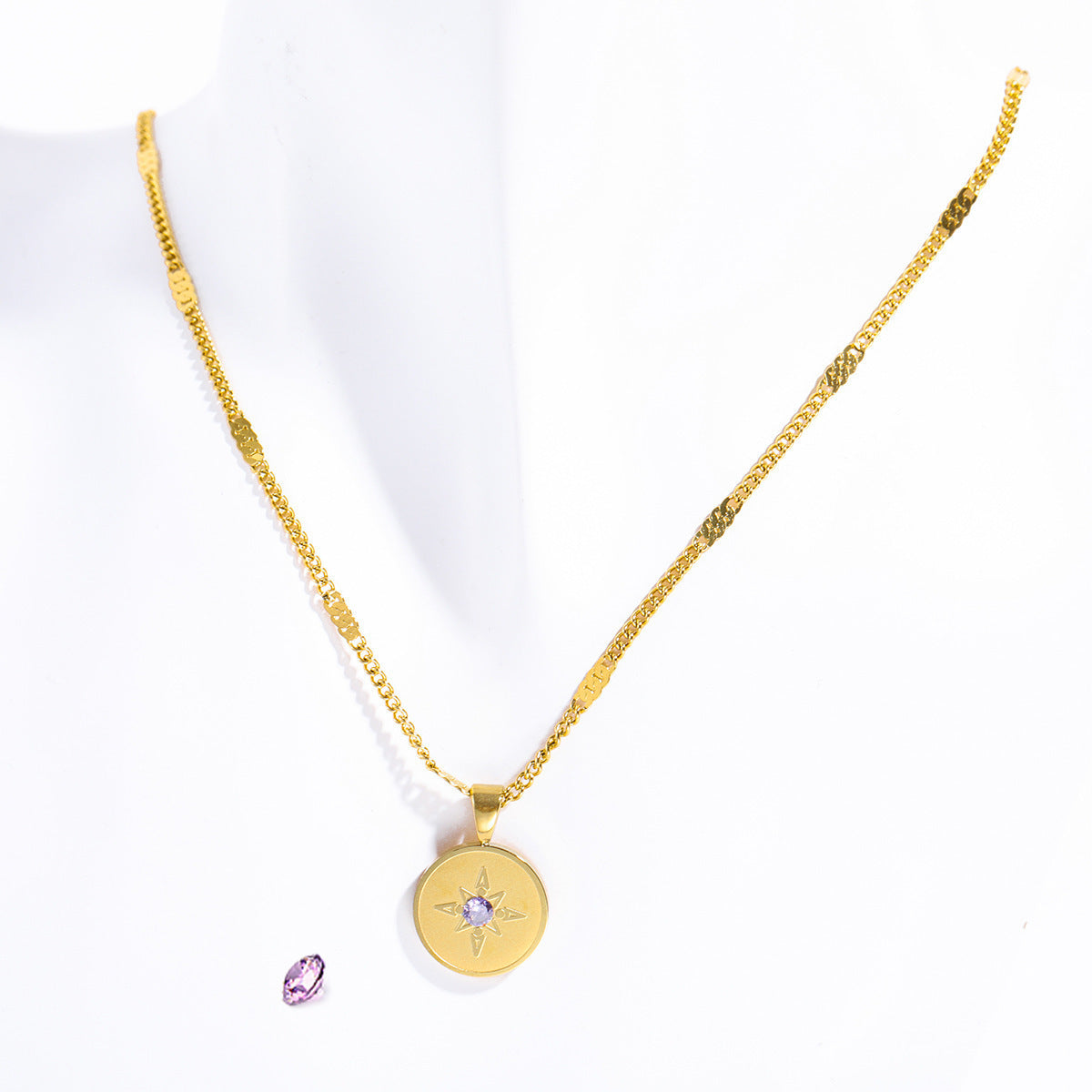 Gold Plated Birthstone Necklace