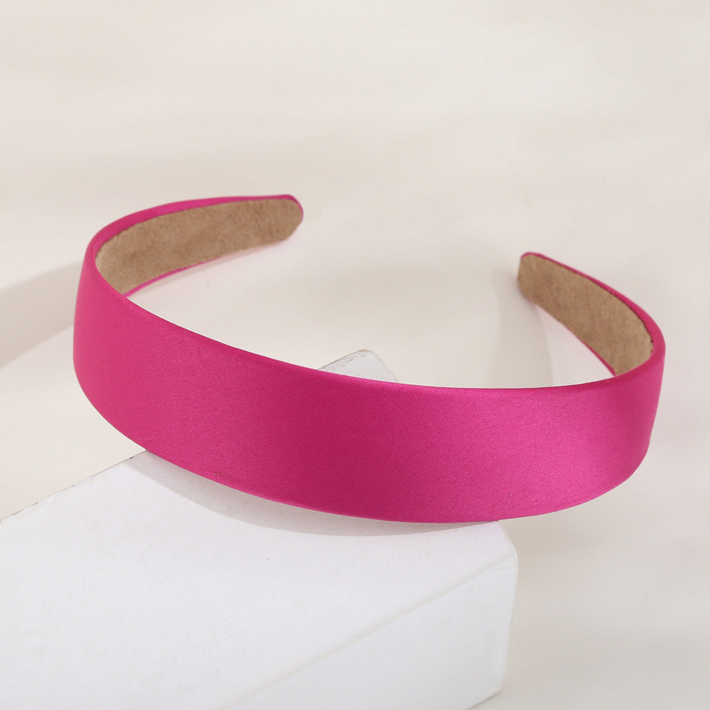 Color Elegant Headband Solid Color Baidu Headband Wide Fabric High Skull Top Headband