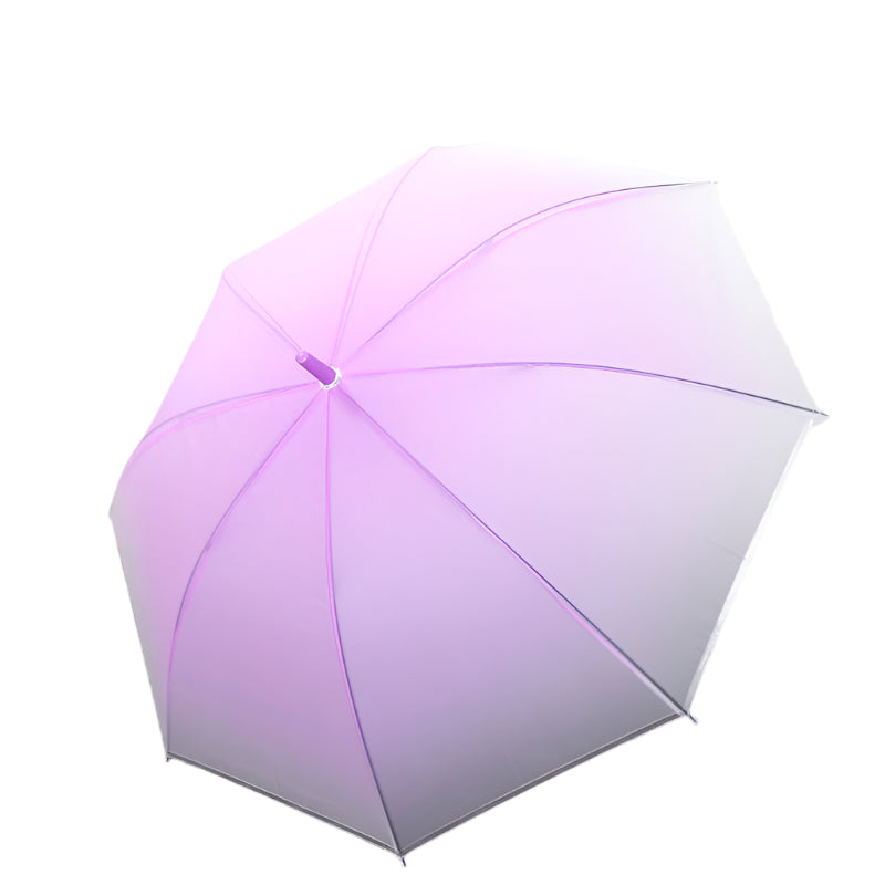 Long Handle Transparent Color Gradient Straight Umbrella Frosted Film Dance Umbrella