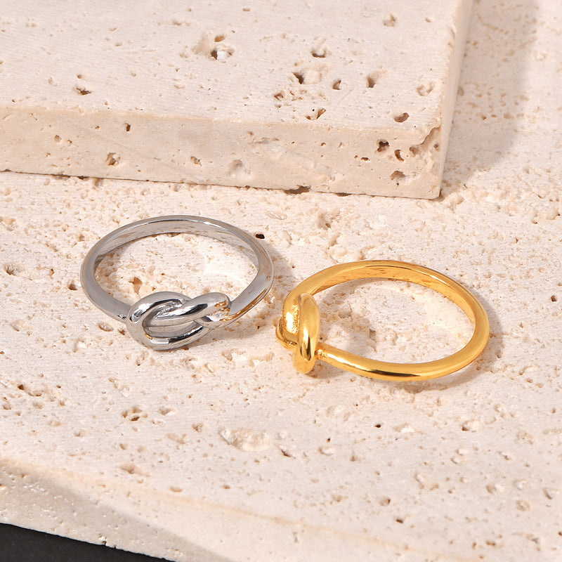 Knotted Heart Knot Titanium Steel Plated