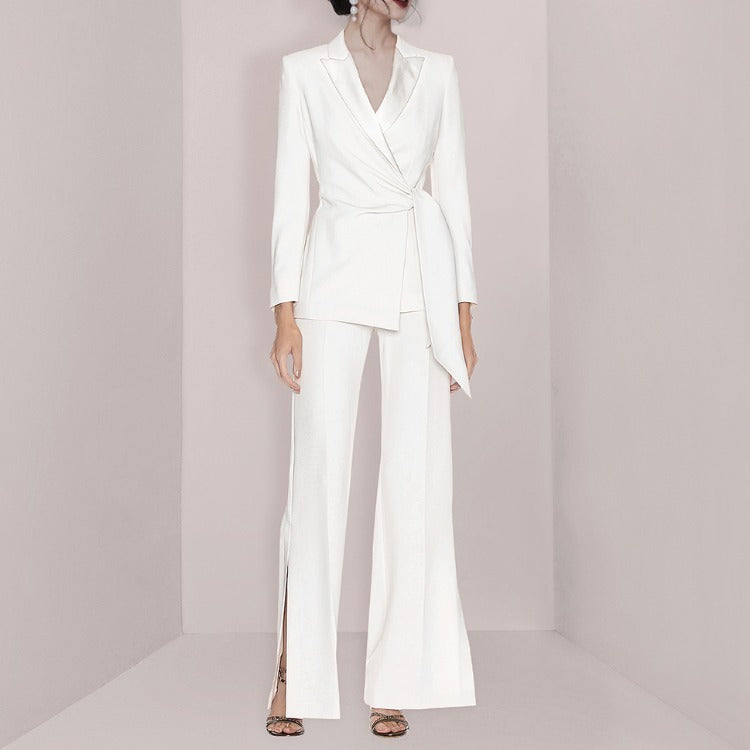 Women's Temperament Fashion Suit Wide-legged Pants Set