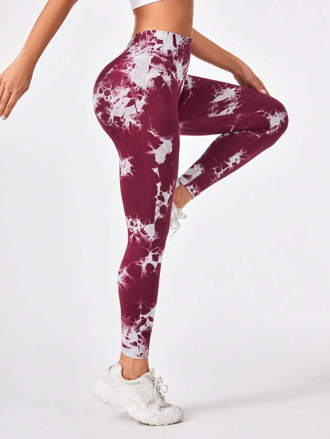 Tie Dye Workout Seamless Leggings For Women High Waist Gym Leggings Yoga Pants, Seamless Leggings For Women High Waist Yoga Pants, Scrunch Butt Lifting Elastic Tights