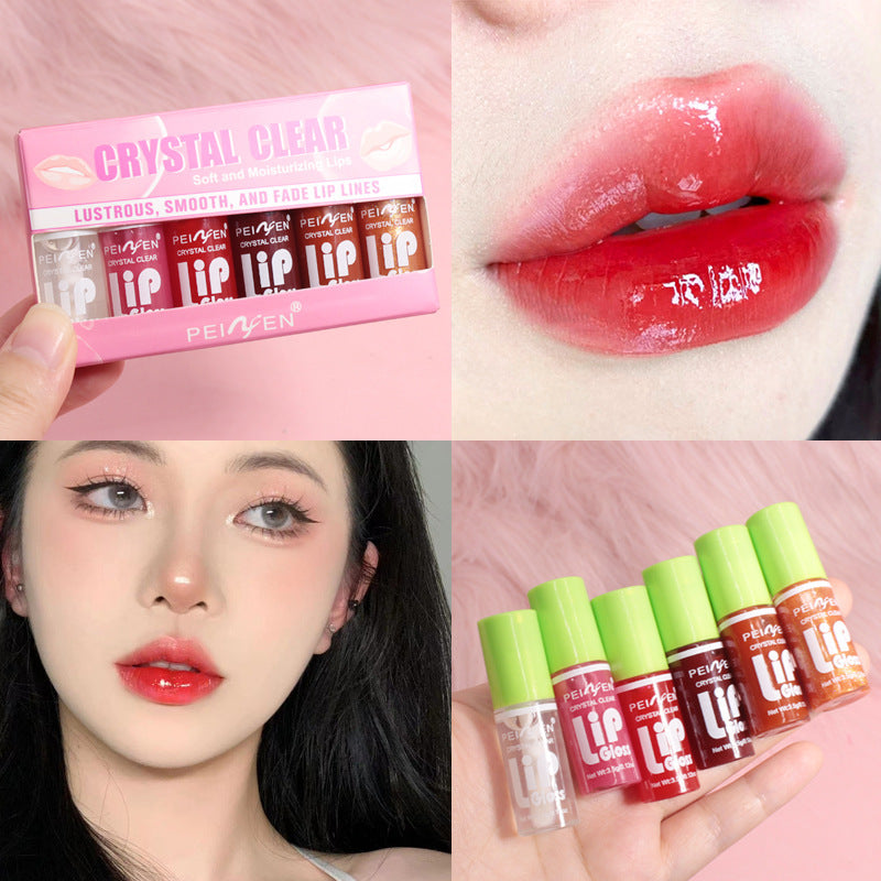 Fat Lip Lacquer 6 PCs Set Box Mirror Moisturizing Full Lips