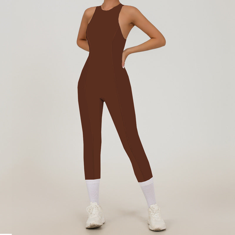 High Elastic Quick-drying Sleeveless Three-dimensional Sports Yoga Jumpsuit