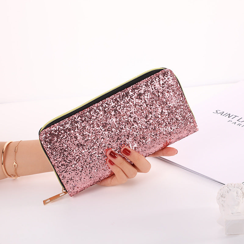 Glitter Multi Compartment Zipper Wallet