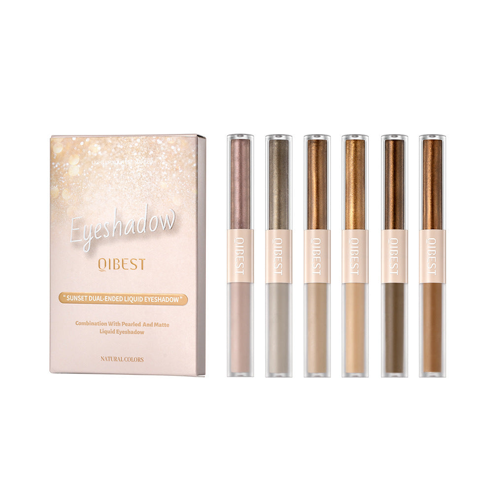 Double-headed Liquid Eye Shadow Shimmer Matte Thin And Glittering