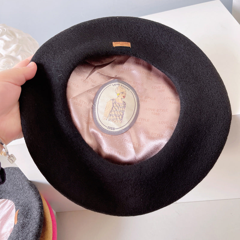 Autumn And Winter Models Of Pure Color Satin Inner Ribe Hat Women