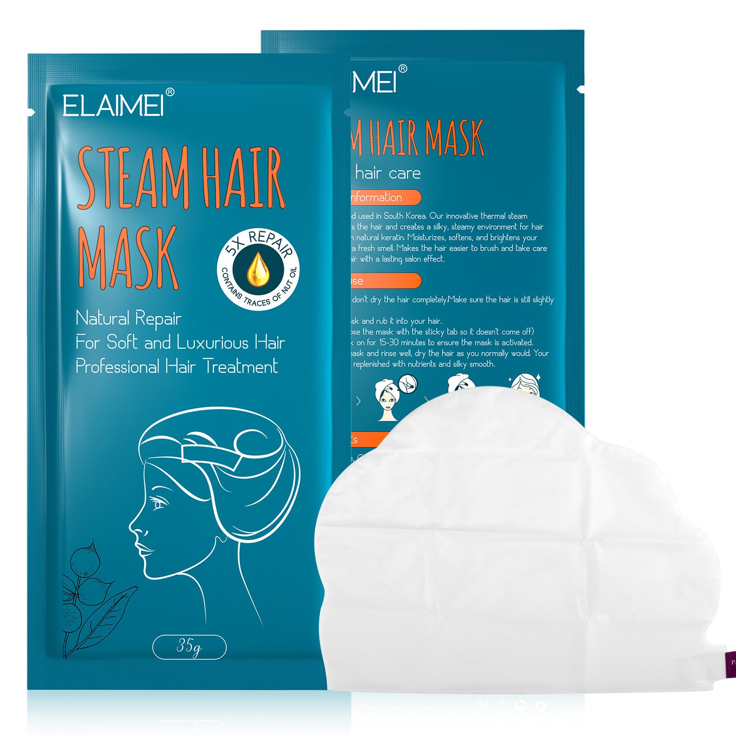 Korean Thermal Steam Mask Repair for Frizz, Deep Moisturizing