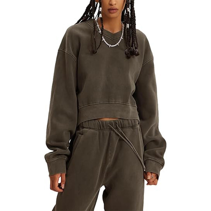 2pc Long-sleeve Sweatshirt and Sweatpants Set
