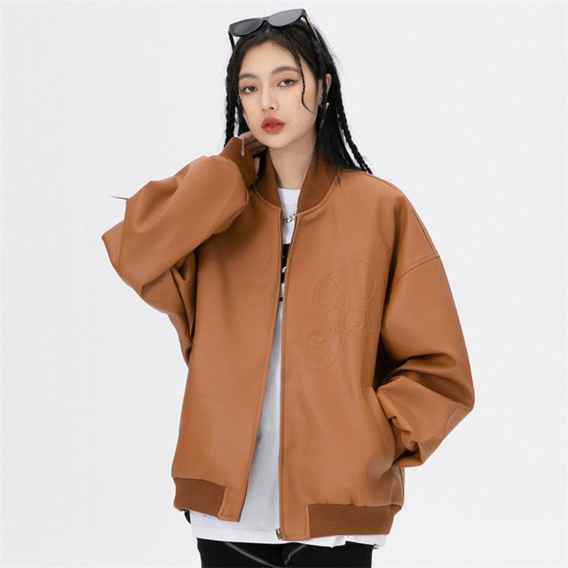 Boyfriend Style Retro Oversized Stand Collar Jacket