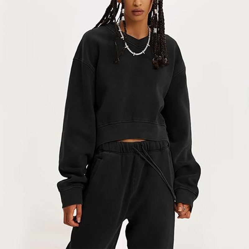 2pc Long-sleeve Sweatshirt and Sweatpants Set