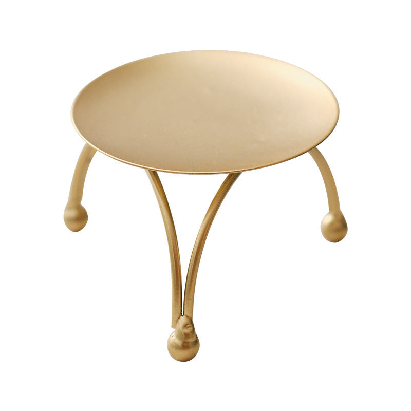 European-style Round Black And Golden Aromatherapy Candle Special Tray