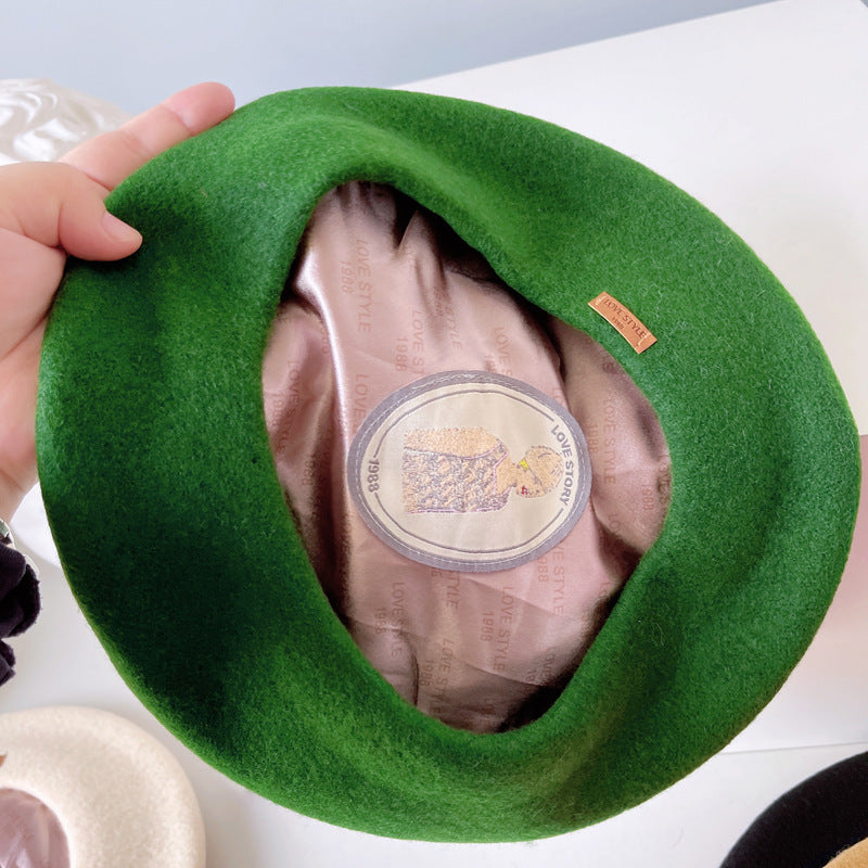 Autumn And Winter Models Of Pure Color Satin Inner Ribe Hat Women