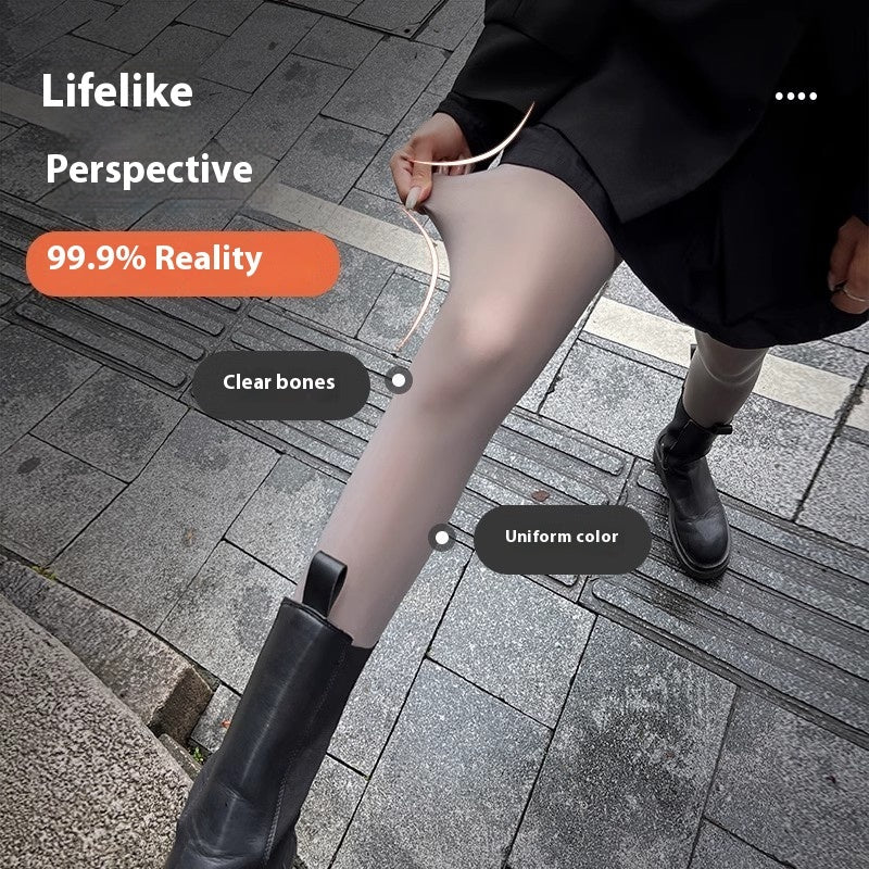 Cold Season Transparent Curvy Plus Leggings