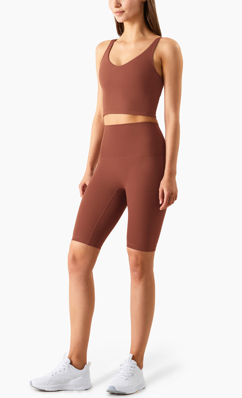 Deep V Line Gathering Fashion Yoga Beautiful Back Bra