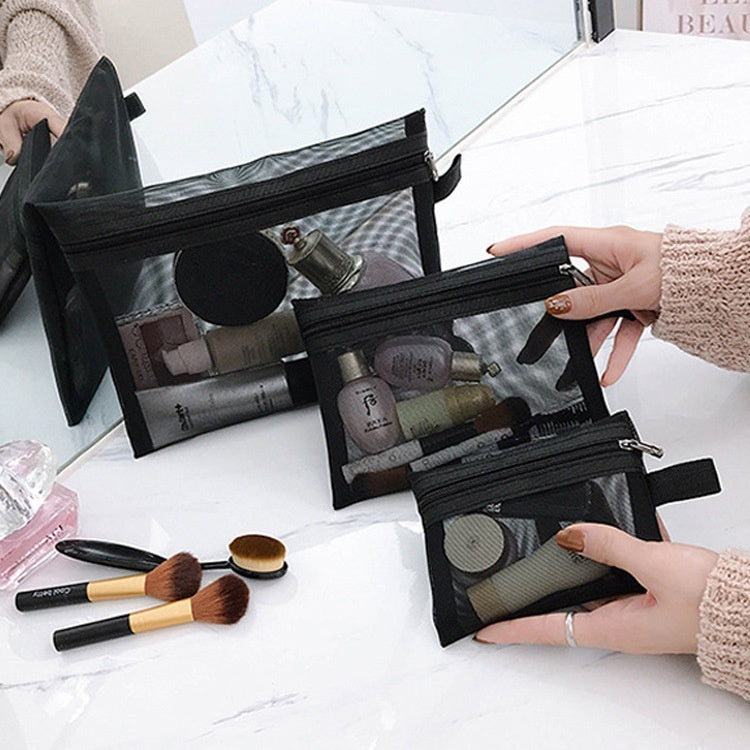 Portable Portable Mini Mesh Simple Makeup Bag