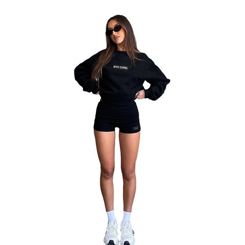 JY24386 High Waist Print Tight Shorts Fashion Casual Hot Girl Style Suit