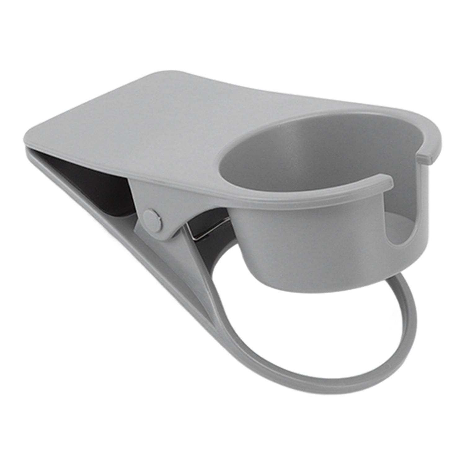 Cup Holder Clip Desk Side Glass Mug Bottle Clamp Stand Plastic for Home Office Storage Grey
