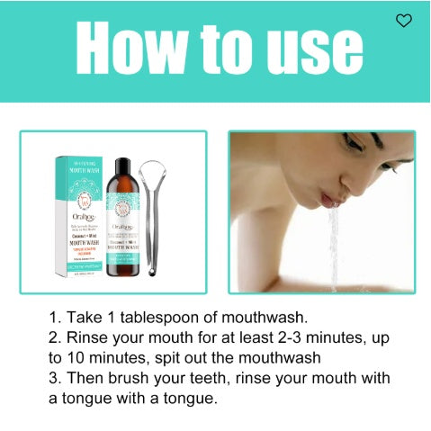 Coconut Mint Mouth Wash, Teeth Whitening Clean Breath Oral Care