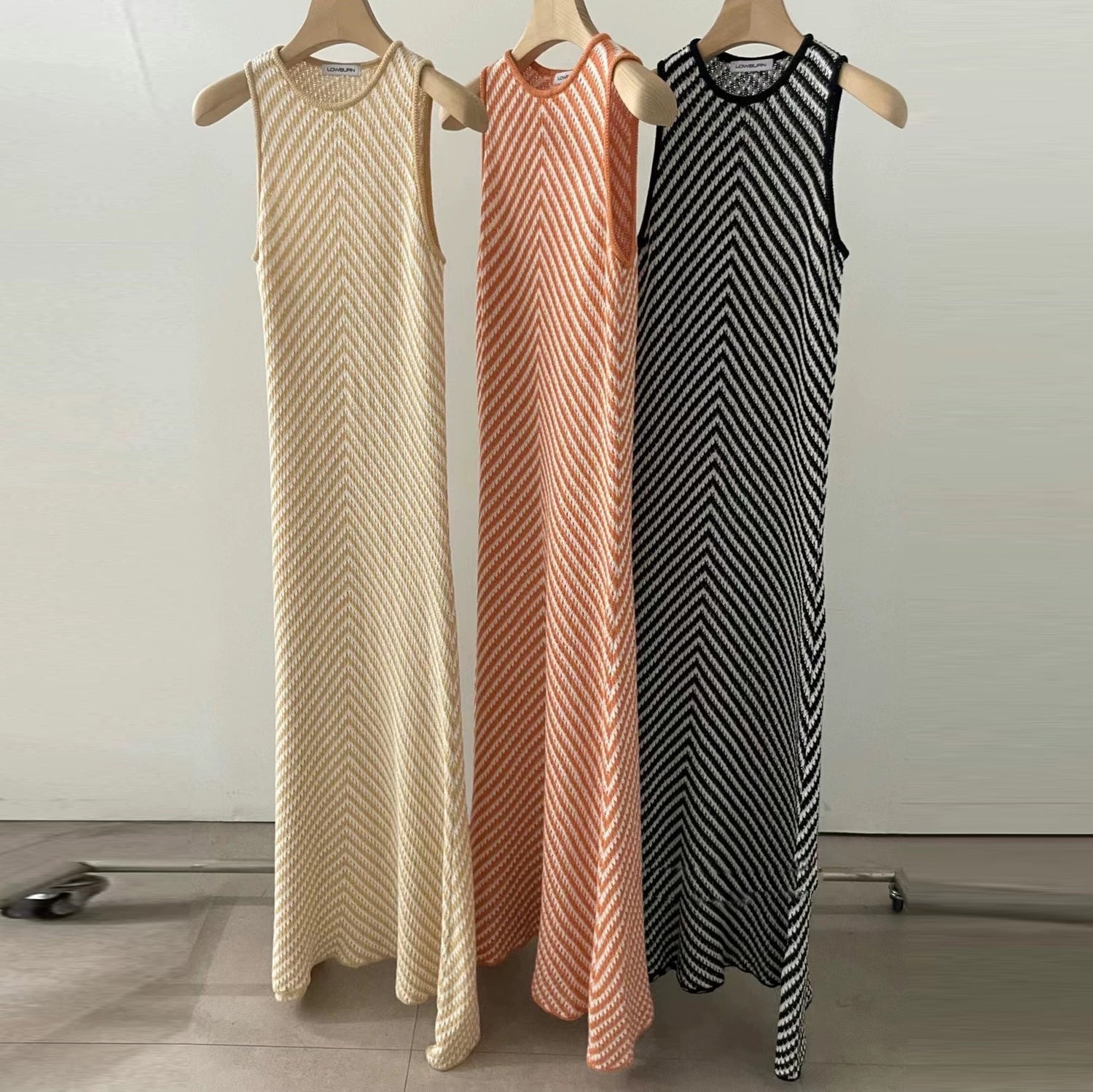 Korean Summer New Striped Slim Fit Elegant Temperament Lunch Break Dress